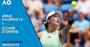 Anna Kalinskaya v Sloane Stephens Highlights | Australian Open 2024 Third Round