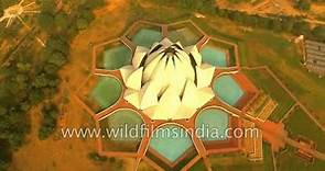 Rare Aerial view of Lotus temple in Delhi