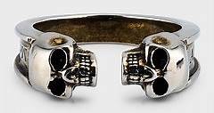 Alexander McQueen Men's Twin Skull Ring