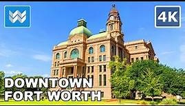 [4K] Downtown Fort Worth, Texas USA - Virtual Walking Tour & Travel Guide 🎧 Binaural City Sounds