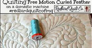 Free Motion Quilting a Curled Feather