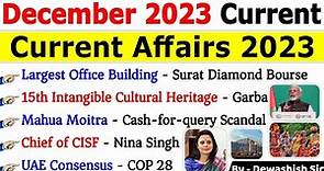 December 2023 Monthly Current Affairs | Current Affairs 2023 | Monthly Current Affairs 2023 #current
