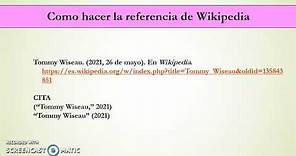 Wikipedia. Como hacer la referencia de WIKIPEDIA. Normas APA 7a 7ma 7° edición 2024 Citar Wikipedia
