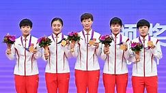 [亚运会]乒乓球女团颁奖仪式
