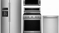 KitchenAid Side-By-Side Refrigerator & Freestanding Gas Range Package - KITCPACK8