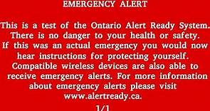 Canada Alert Ready - NATIONWIDE TEST NOVEMBER 2023 (Ontario)