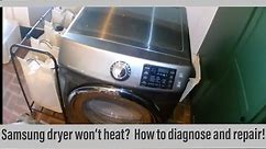 Samsung Electric Dryer Not Heating. Diagnosis and Repair (dc97-14486a)