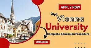 How to apply in University of Vienna Austria | Admission procedure of University of Vienna