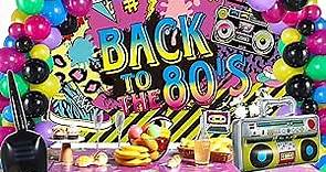 80s 90s 50s Party Decorations 80's 90's 50's Party Bundle Includes Inflatable Radio Boombox and Mobile Phone, Back to 80s 90s 50s Backdrop, Tablecloth, 75 Pcs Balloons for Hip Hop Party (80s Style)