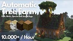 AUTOMATIC TREE FARM OAK, BIRCH, SPRUCE AND JUNGLE WOOD | Minecraft Tutorial | Java [1.20.4]