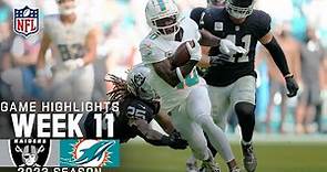 Las Vegas Raiders vs. Miami Dolphins Game Highlights | NFL 2023 Week 11
