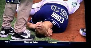 Alex Cobb Hit In the Head Injury by Eric Hosmer Line Drive