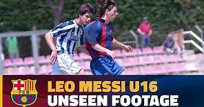 Never-before-seen video of Messi with FC Barcelona's U-16 team