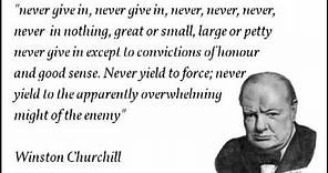 Winston Churchill - legendary speech - never give in (never give up)
