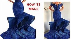 How to sew this mermaid cascade flounced dress with deep v neckline
