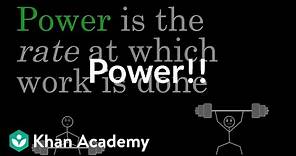 Power | Work and energy | Physics | Khan Academy