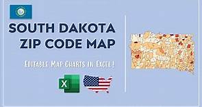 South Dakota Zip Code Map in Excel - Zip Codes List and Population Map