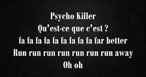 Talking Heads - Psycho Killer (Lyrics)