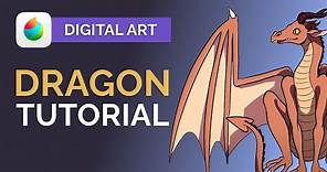 How to Draw Dragons - Step by Step Digital Art Tutorial [MEDIBANG]