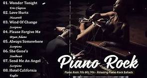 Top 20 Classic Rock Songs On Piano - Relaxing Beautiful Piano Rock Of All Time - Piano Cover