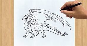 How to Draw a Dragon Easy Step by Step For Beginners | Dragon Drawing Tutorial Full Body
