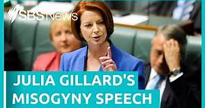 Julia Gillard's famous misogyny speech 10 years on in full | SBS News