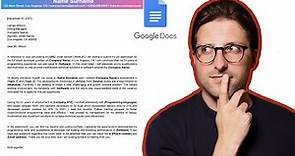 How To Make a Free Cover Letter Template Using Google Docs (2024)