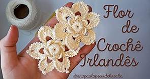 FLOR DE CROCHÊ IRLANDÊS - PASSO A PASSO #crochet #crochetirlandes #anacrochet
