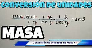 Conversión de Unidades de MASA (gramos, kilogramos, libras, onzas)