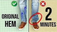 Shorten Your Jeans In 2 Minutes! (PRO Tailoring Tutorial)