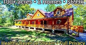 Tennessee Farmhouse For Sale | Acreage Log Cabins | Tennessee Property For Sale | 100+ acres