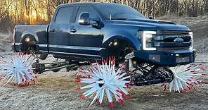 F350 on REAPER WHEELS Literally Tills FROZEN DIRT