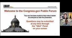 Congress.gov Public Forum