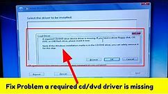 a required cd dvd drive device driver is missing windows 7 || cd/dvd driver missing windows 10