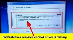a required cd dvd drive device driver is missing windows 7 || cd/dvd driver missing windows 10