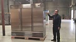 Commercial Freezer 3-doors Solid NSF Reach in Upright Bottom Mounted Stainless Steel 81" Width, Capacity 72 Cuft, Restaurant Quality Kitchen Cold -8°F