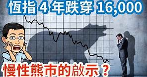 香港股市4年跌穿16,000, 慢性熊市的後向如何?