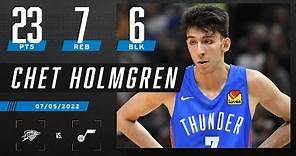 Chet Holmgren puts up an UNREAL stat line of 23 PTS, 7 REB and 6 BLK in Summer League debut 😳🔥