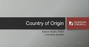 Understanding Country of Origin