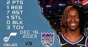 Keon Ellis player Highlights KINGS vs JAZZ NBA Regular season game 16-12-2023