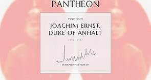 Joachim Ernst, Duke of Anhalt Biography - Duke of Anhalt