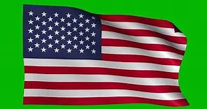 USA Flag #2 - 4K Green screen FREE high quality effects