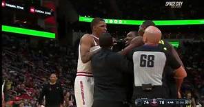 Jabari Smith Jr. & Kris Dunn SEPARATED after scuffle in Jazz vs. Rockets | NBA on ESPN