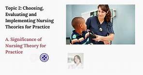 Significance of Nursing Theory for Practice