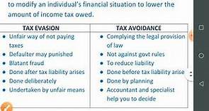 Tax Evasion and tax avoidance
