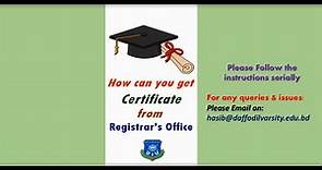 How to Get a Certificate from Daffodil International University Registrar's Office
