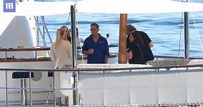 Lachlan and Sarah Murdoch board their new boat