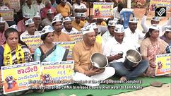 Bengaluru: AAP Workers hold protest against release of Cauvery waters to Tamil Nadu