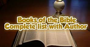 BOOKS OF THE BIBLE COMPLETE LIST WITH AUTHOR