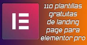 ✅ 110 plantillas de landing page para Elementor pro